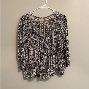 Anthropologie Black and White Patterned Top